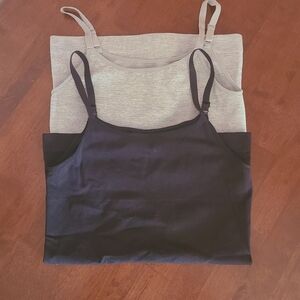 Bundle Of 2 Shapermint Essentials Shaping Camisoles, Sz L, Black/Gray